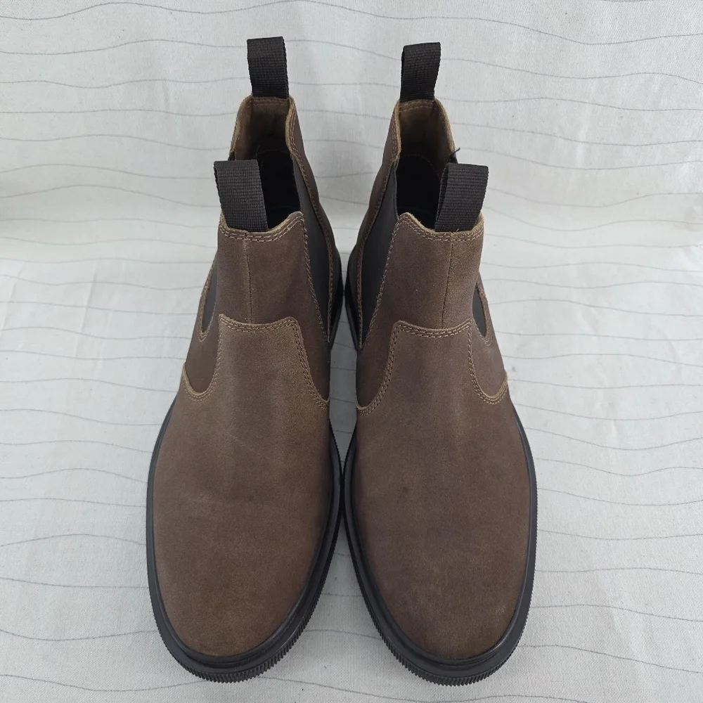 Clarks Mens Burchill Up Brown Leather Pull On Boots Shoes 261794027110 Size 12